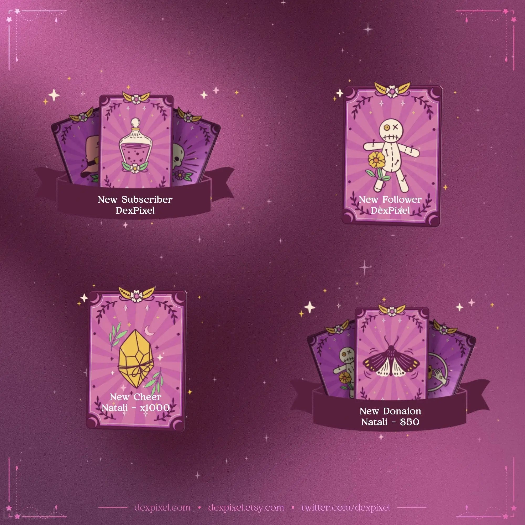 animated twitch alerts witchy theme