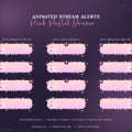 Stream alerts template featuring pink pastel boxes in a grid for Pink Pastel Dream