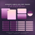 Pink and purple animated labels in a gradient from the Pink Pastel Dream Celestial Stream Pack