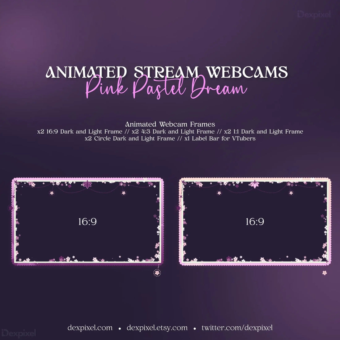 Stream overlay template featuring Pink Pastel Dream design with celestial magic borders