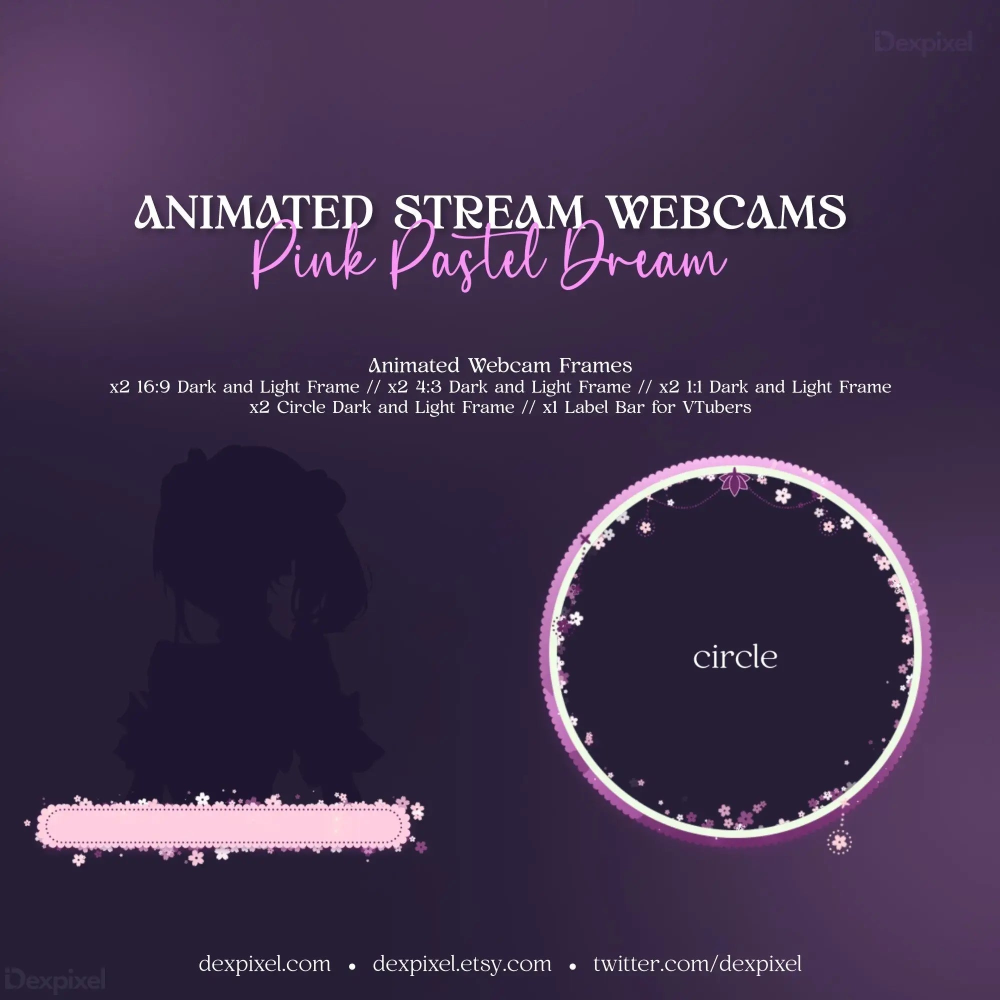 Glowing pink pastel dream webcam frame with celestial magic and sparkly star accents