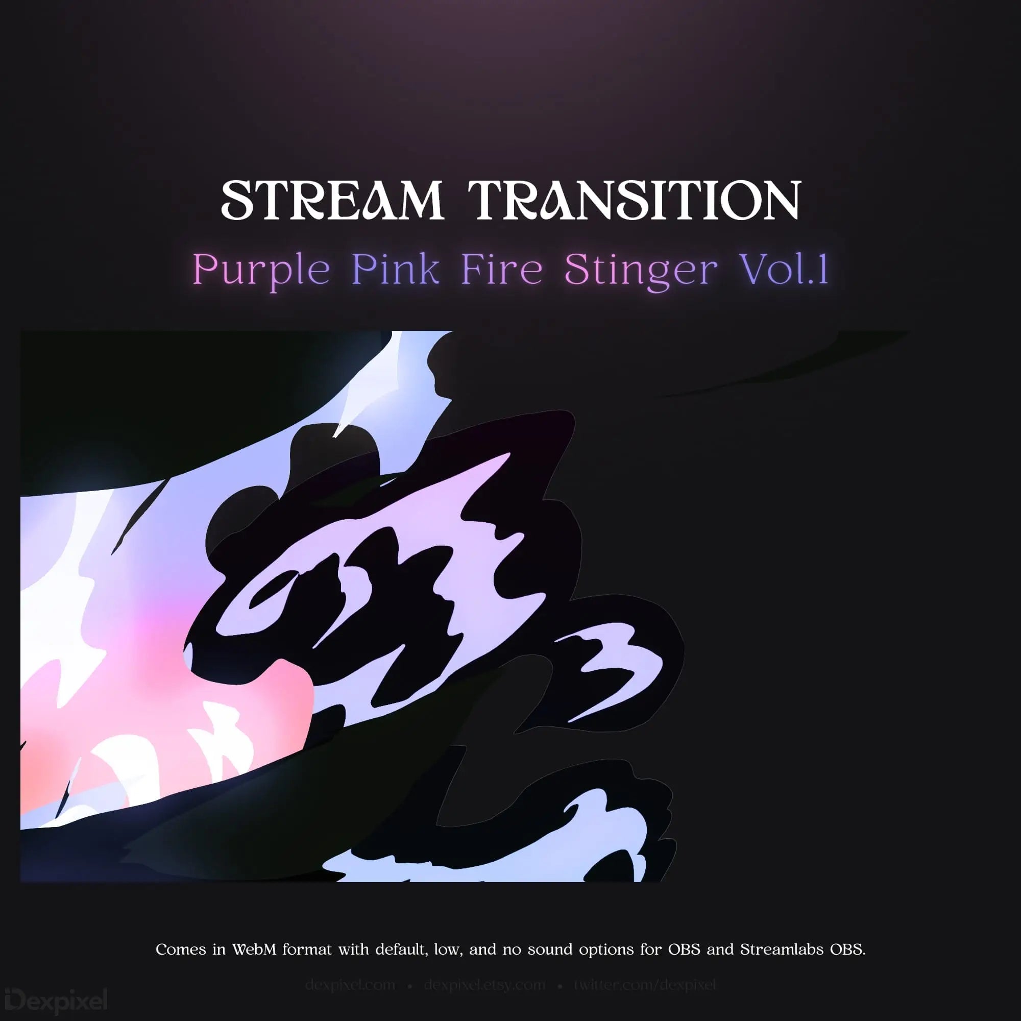 Purple and pink fire stream transition.
