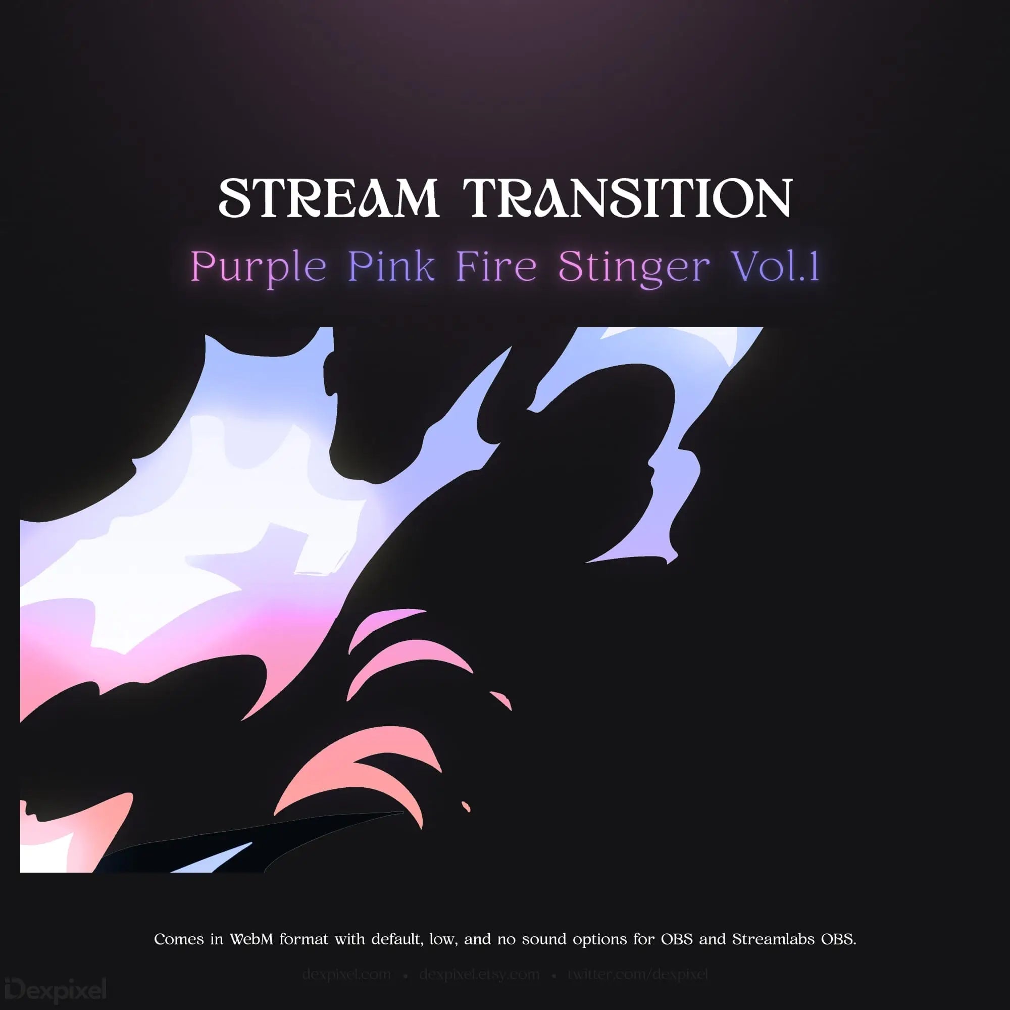 Purple and pink fire stream transition.