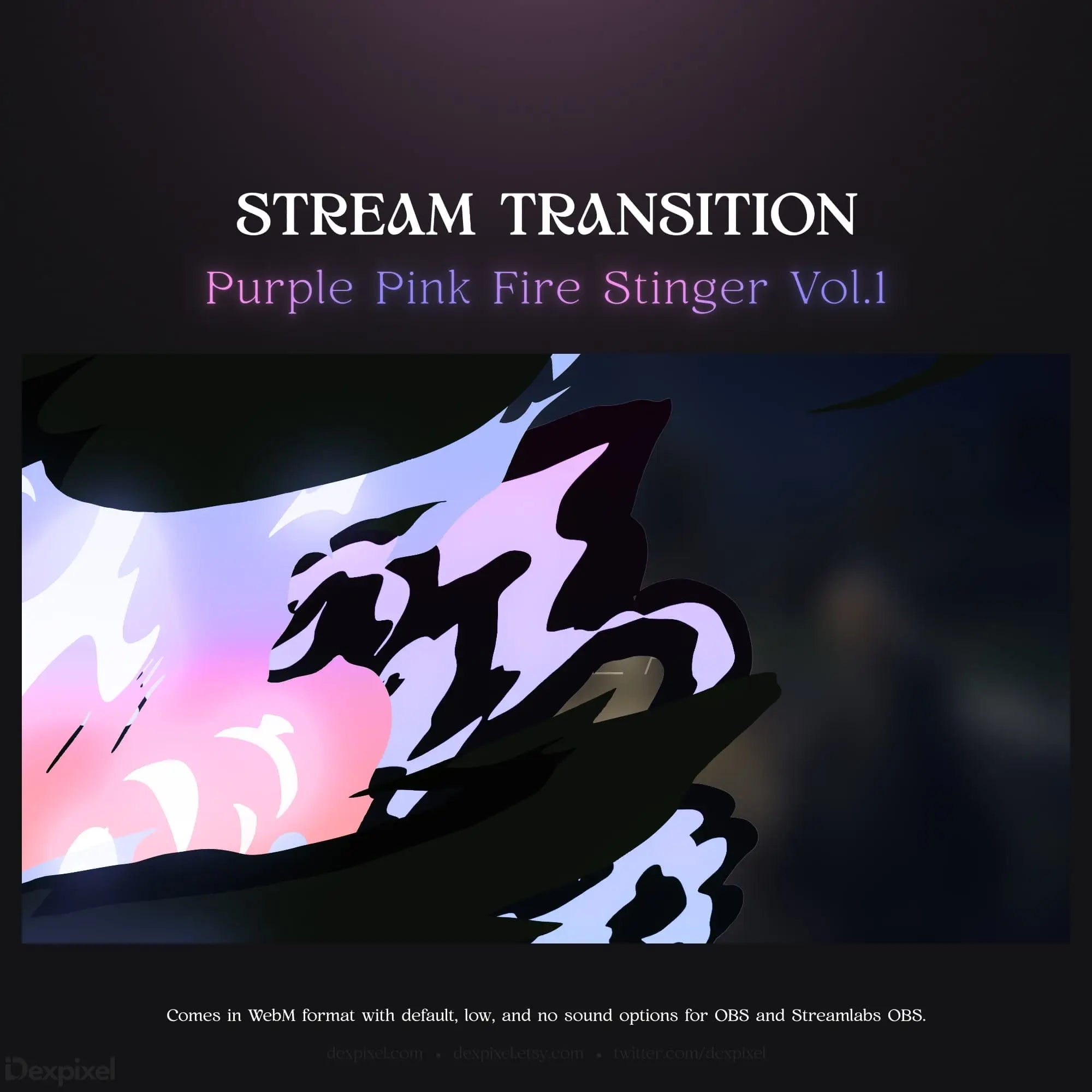 Purple and pink fire stream transition.