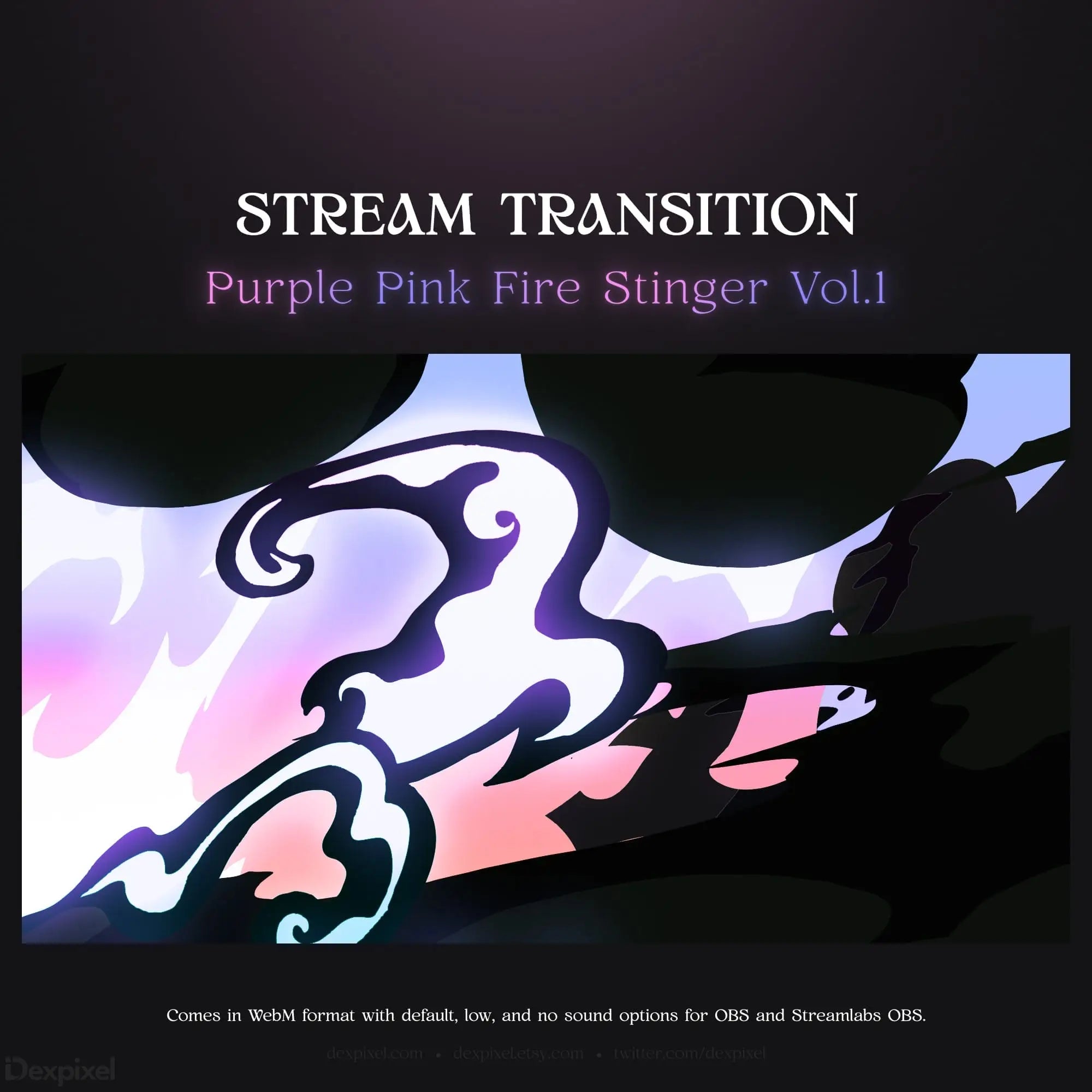 Purple and pink fire stream transition.