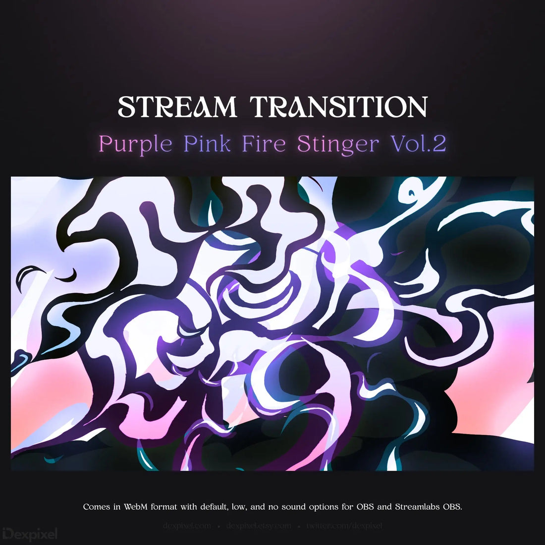 Purple and pink fire stream transition.