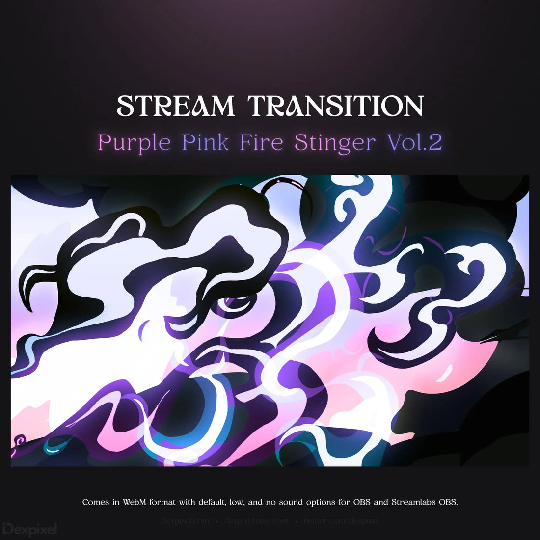 Purple and pink fire stream transition.
