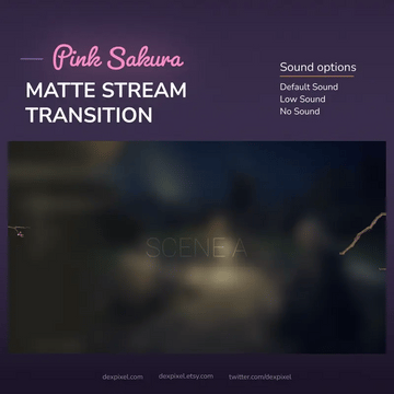 Pink Sakura matte stream transition with sound options.