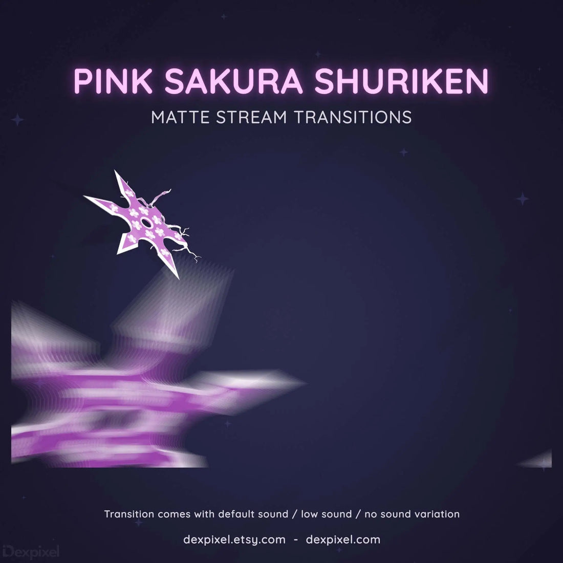 pink sakura shuriken ninja matte stream transition
