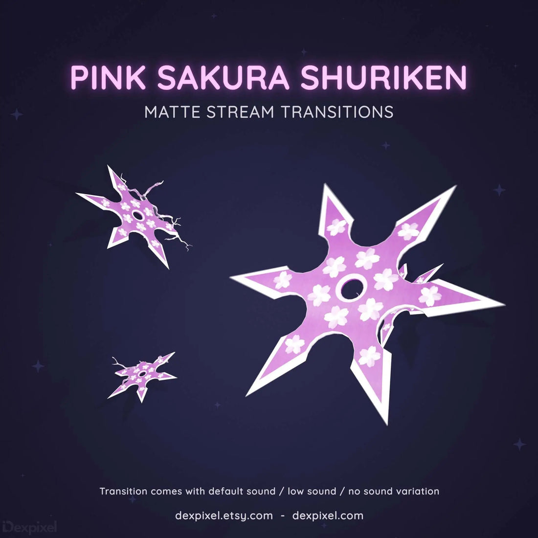 pink sakura shuriken ninja matte stream transition
