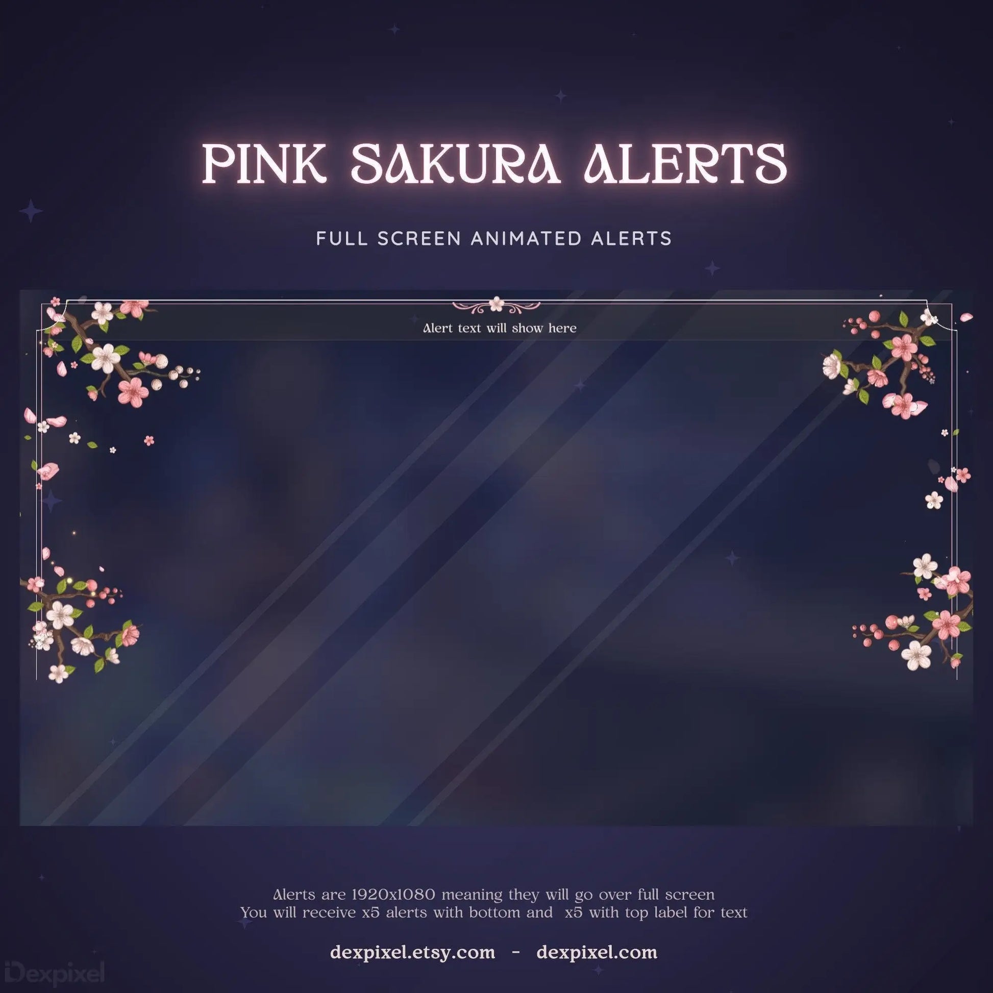 cherry blossom stream alerts twitch overlay
