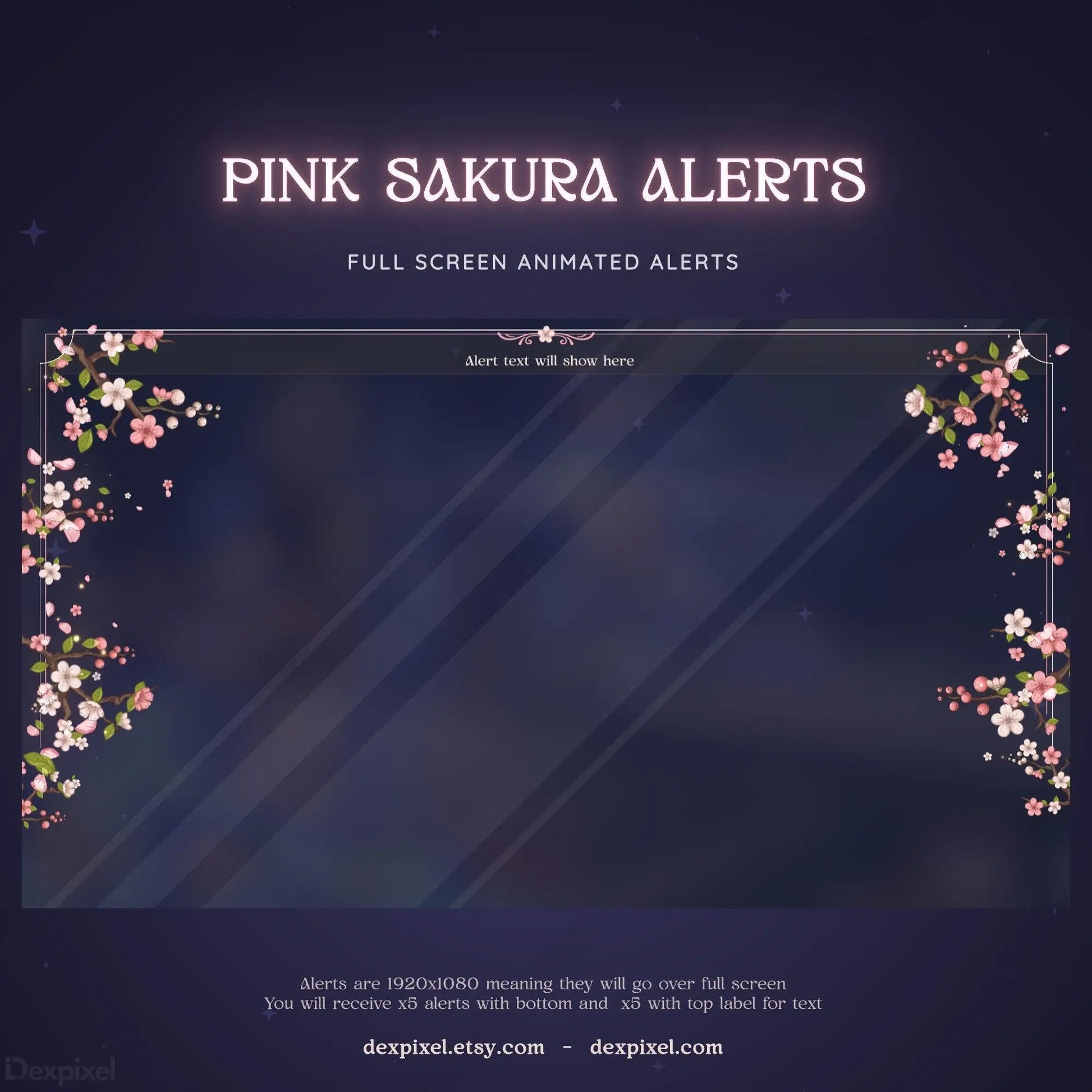 full screen animated bloom aesthetic stream alerts
