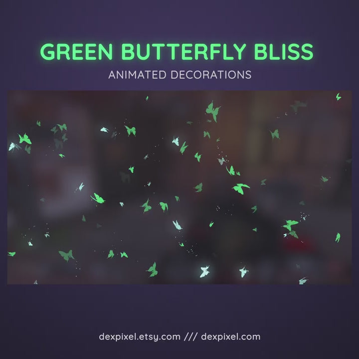 Green Butterfly Bliss Animated Decoration