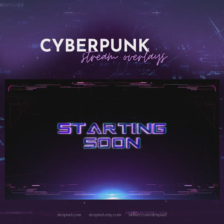 Cyberpunk Neon Stream Pack | Twitch & VTuber Overlays