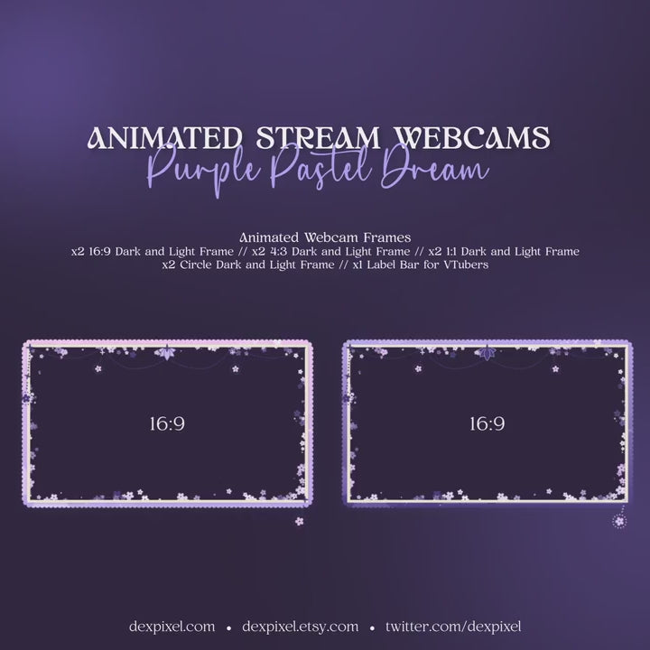 Purple celestial magic webcam frame for Twitch