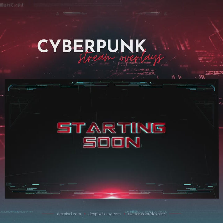Cyberpunk Stream Pack | Glitch Neon Overlays for Twitch