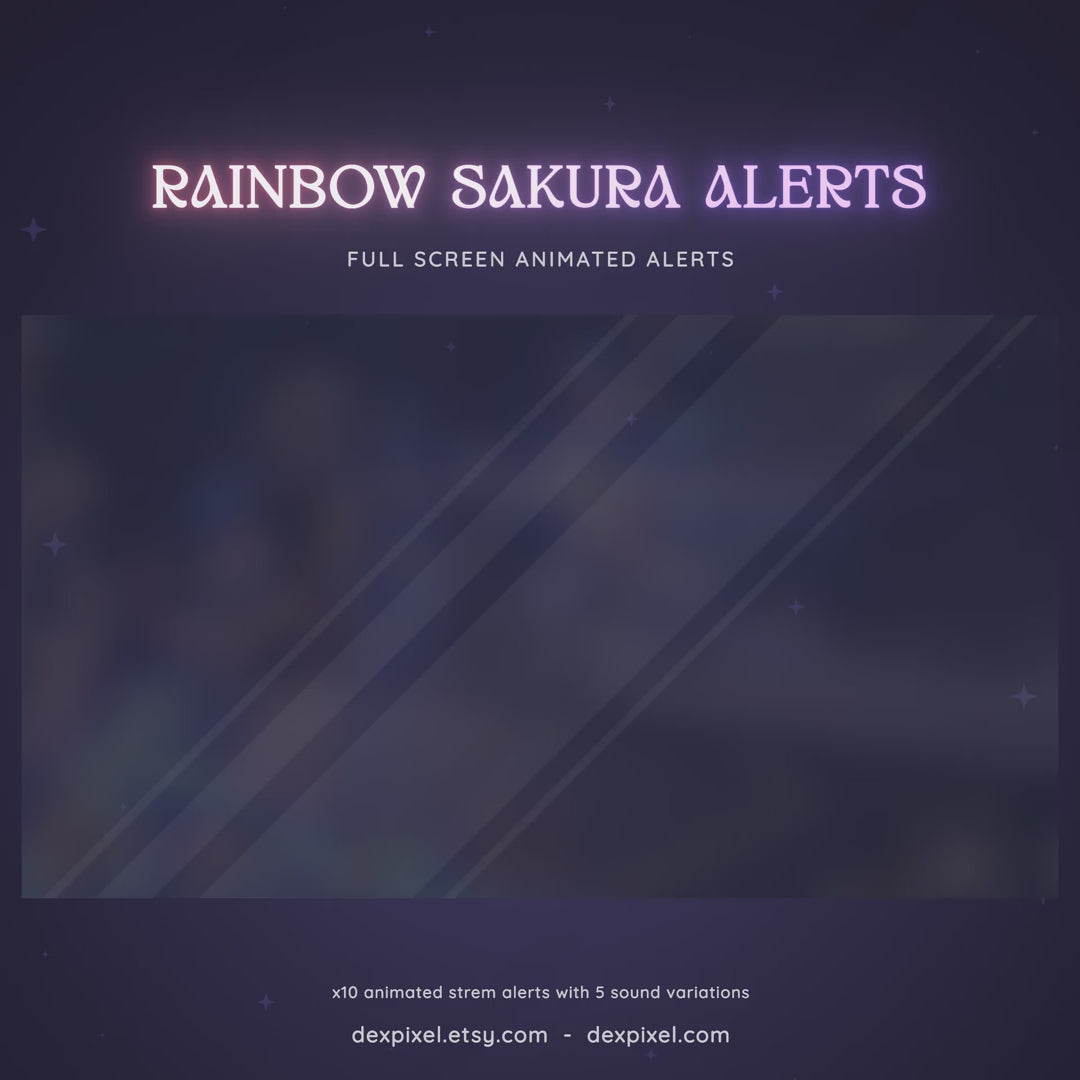 cherry blossom animated stream alert rainbow

