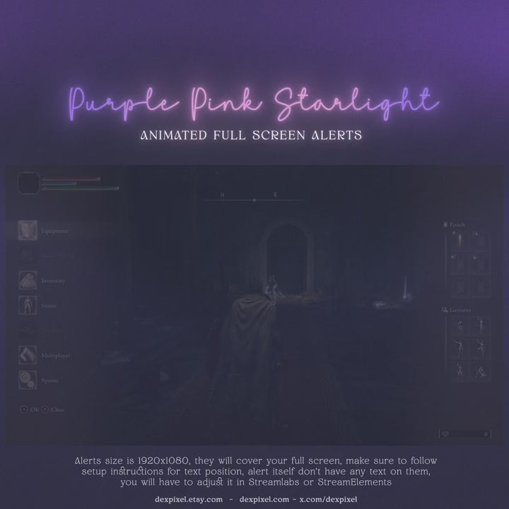Purple Pink Starlight Animated Stream Alerts