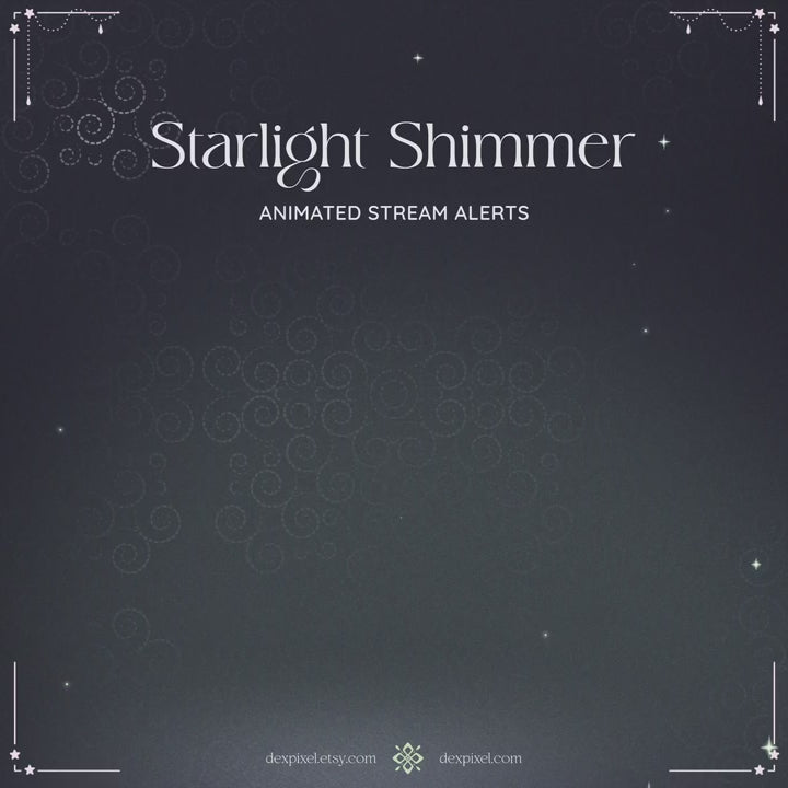 green shimmer starlight animated stream alerts
