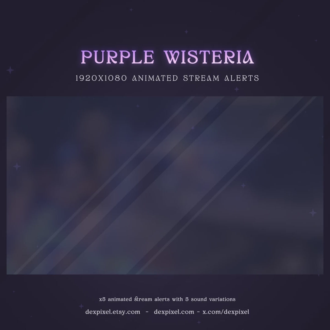 Purple Wisteria Animated Stream Alerts
