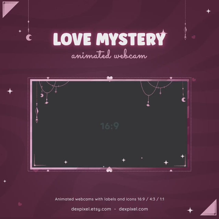 pink love mystery stream webcam overlay
