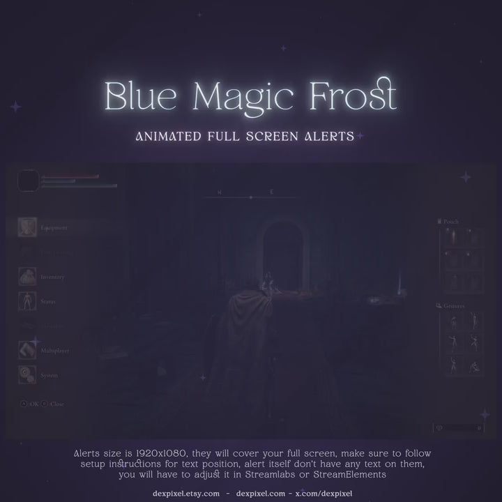 Blue Frozen Ice Frost Stream Alerts – Animated Winter Alerts