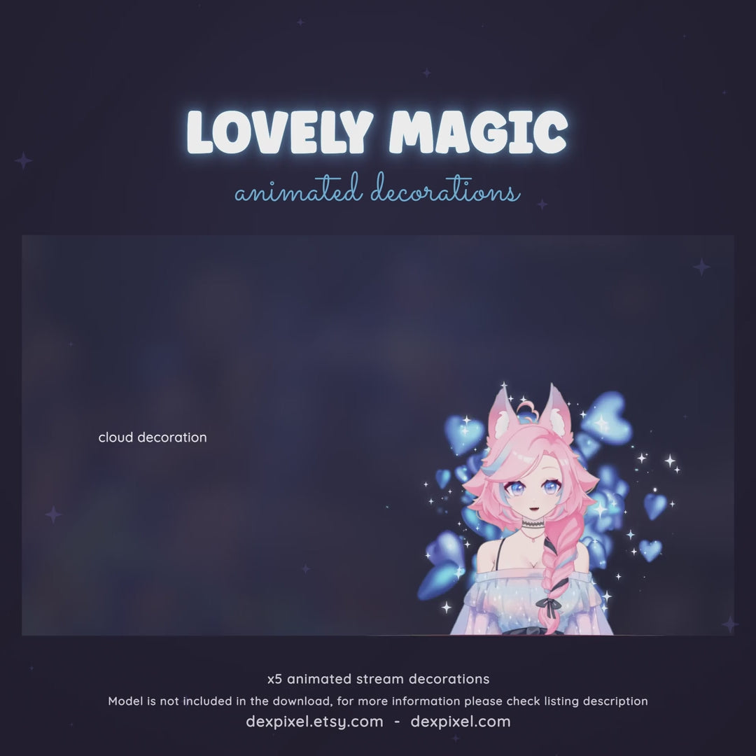Blue Hearts Animated Stream Decoration