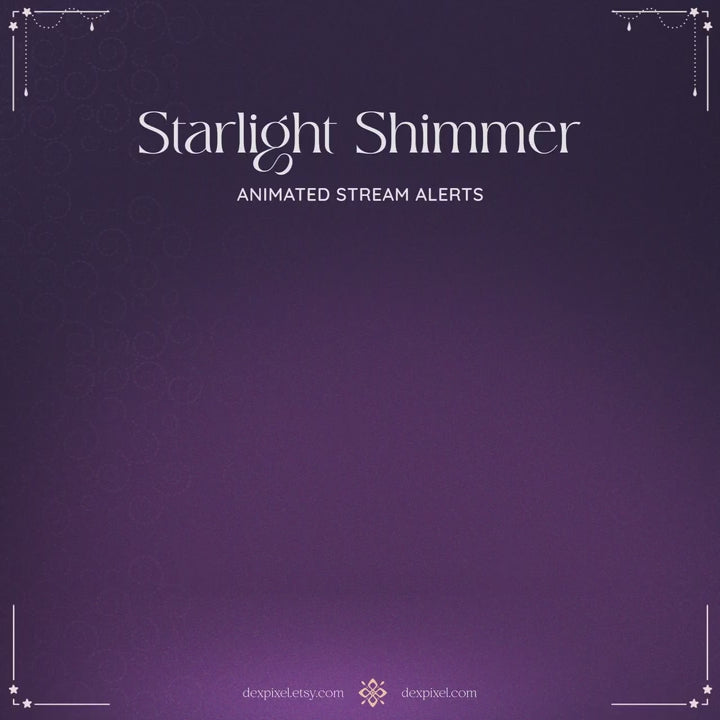 purple shimmer starlight animated stream alerts
