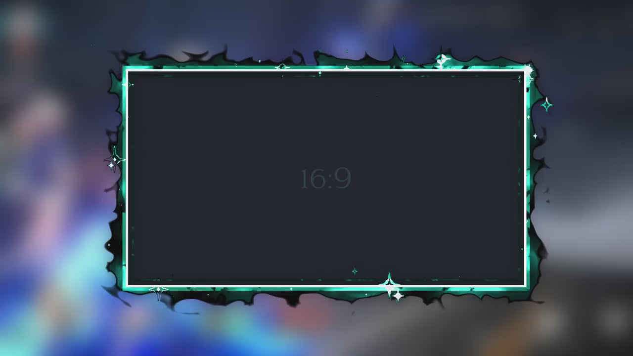 black teal liquid magic animated webcam overlay