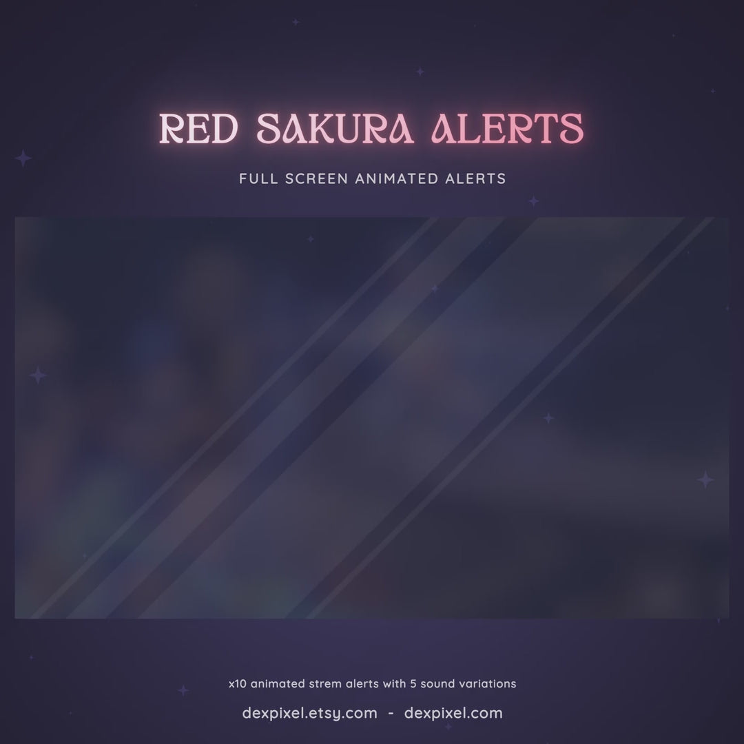 red white floral stream alerts for vtuber twitch