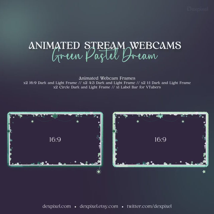 Animated floral pastel webcam overlay for Twitch
