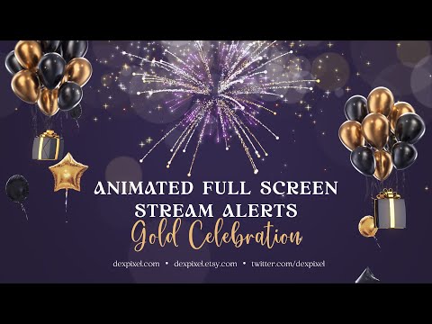 Gold Confetti Animated Stream Alerts