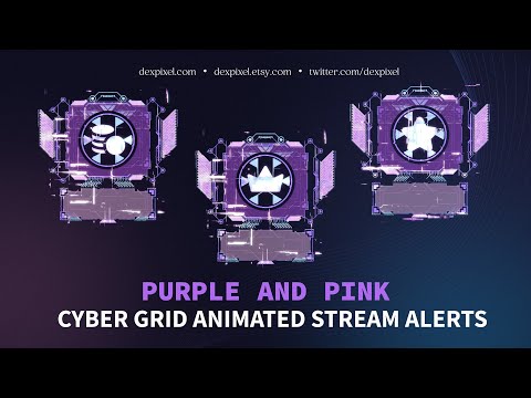 Purple Cyberpunk Box Animated Stream Alerts | OBS Twitch