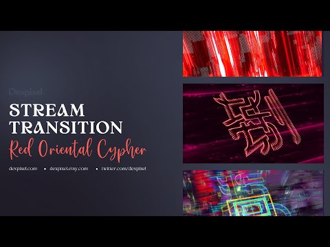 Red Blue Oriental Glitch Stream Transition