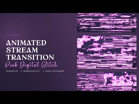 Pink Digital Glitch Stream Transition