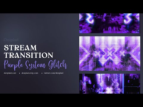 Purple Blue System Glitch Stream Transition