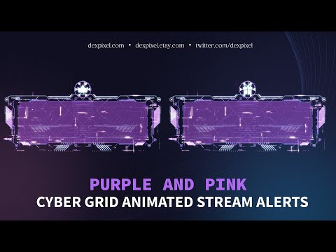 Purple Cyberpunk Glitch Animated Stream Alerts