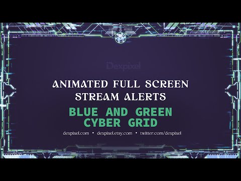 Blue Full Screen Cyberpunk Animated Stream Alerts | OBS