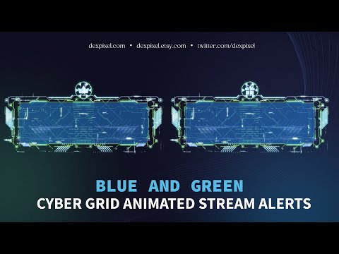 Blue Cyberpunk Glitch Animated Stream Alerts | OBS Twitch