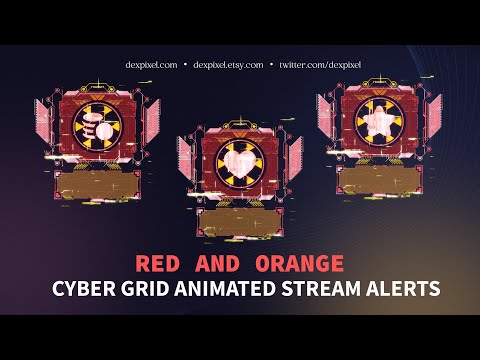 Red Cyberpunk Box Animated Stream Alerts | OBS Twitch