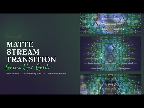 Green Glitch Grid Tech Stream Transition