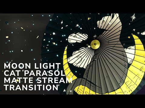 Moonlight Cat Parasol Matte Stream Transition | OBS VTuber