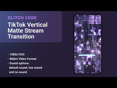 Purple Glitch Code TikTok Vertical Transition | OBS