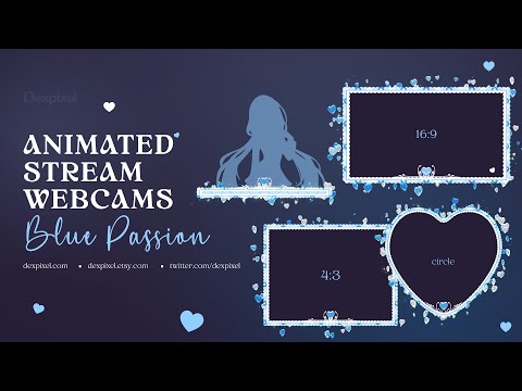 Blue Passion Heart Webcam Frame