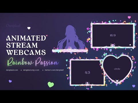 Rainbow Passion Heart Webcam Frame
