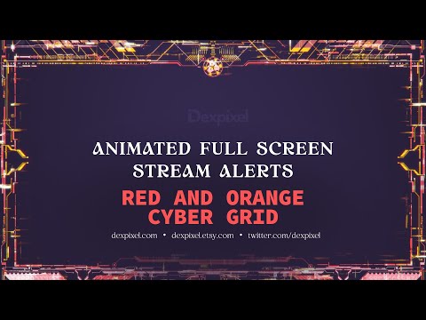 Red Full Screen Cyberpunk Animated Stream Alerts | OBS