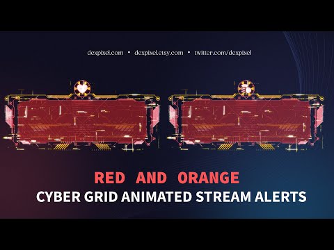 Red Cyberpunk Glitch Animated Stream Alerts | OBS Twitch