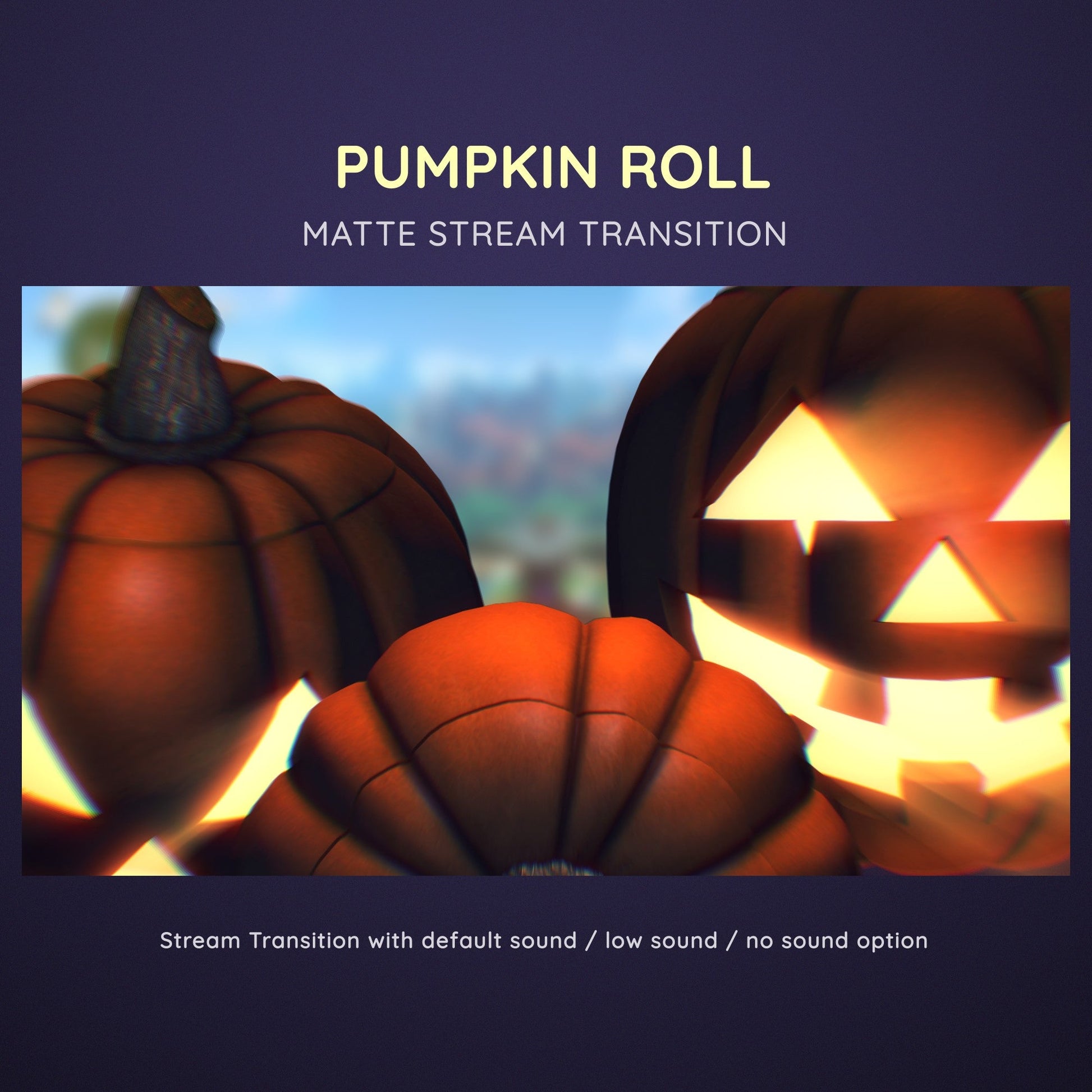 Halloween-themed stream transition with pumpkin imagery.