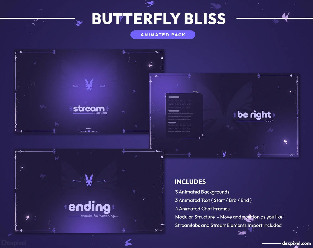 butterfly bliss purple stream pack