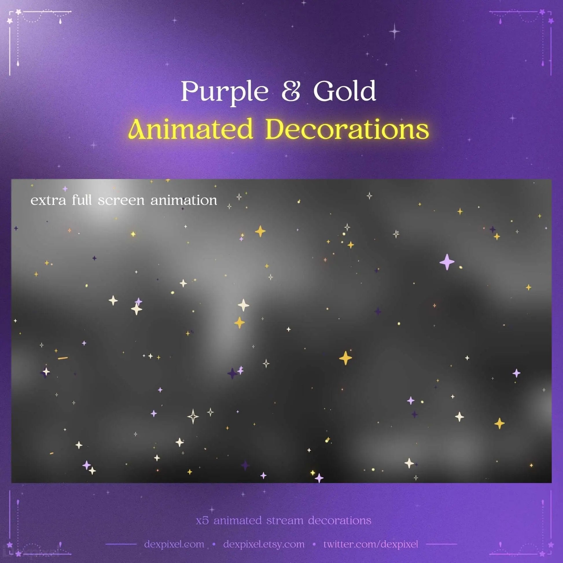 Elegant Purple and Gold Stream Decorations | Add Celestial Charm